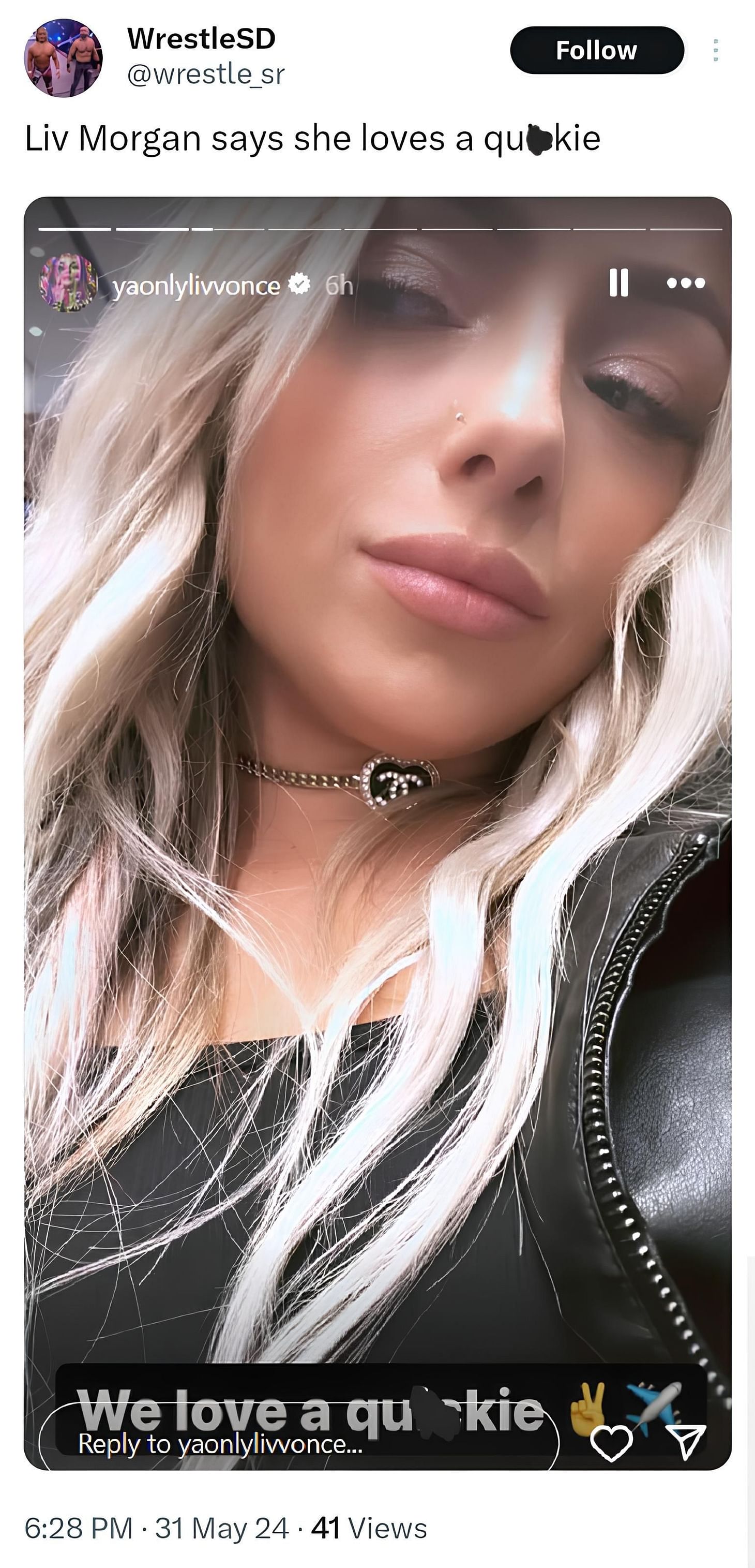 Liv Morgan says she loves a qu**kie