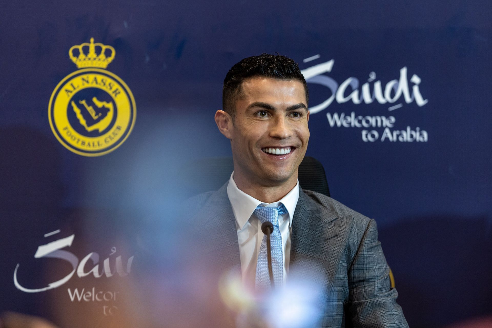 Cristiano Ronaldo&#039;s unveiling as Al Nassr player (Photo by Yasser Bakhsh/Getty Images)