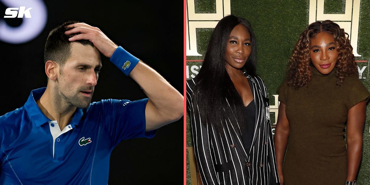 Novak Djokovic (L), Venus and Serena Williams (R)