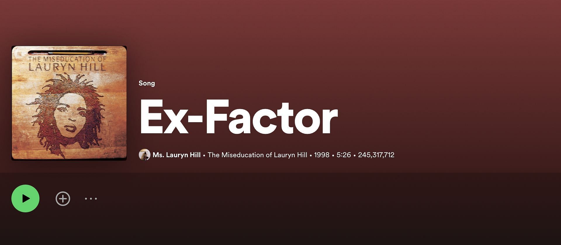 Track 3 of Lauryn&#039;s debut album &#039;The Miseducation of Lauryn Hill&#039; (Image via Spotify)