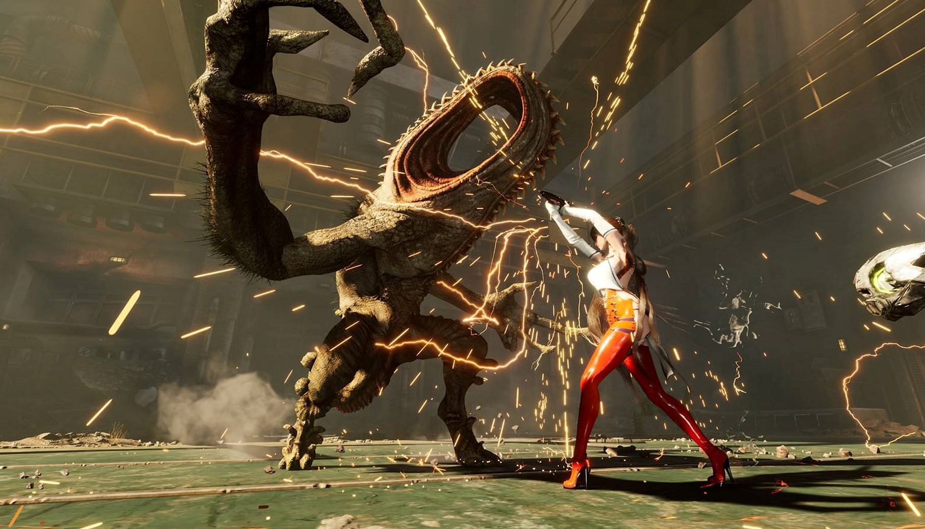 Eve as seen in a boss fight from Stellar Blade (Image via Sony Interactive Entertainment)