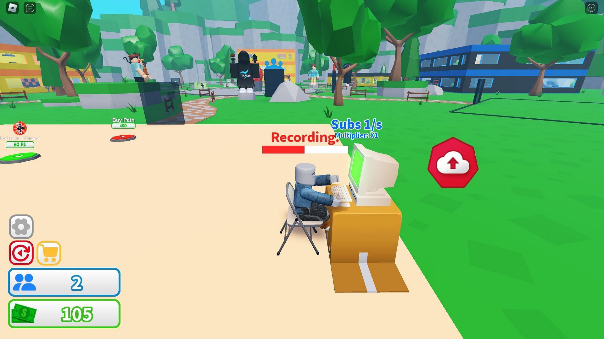 Improving sub count as a YouTuber (Image via Roblox)