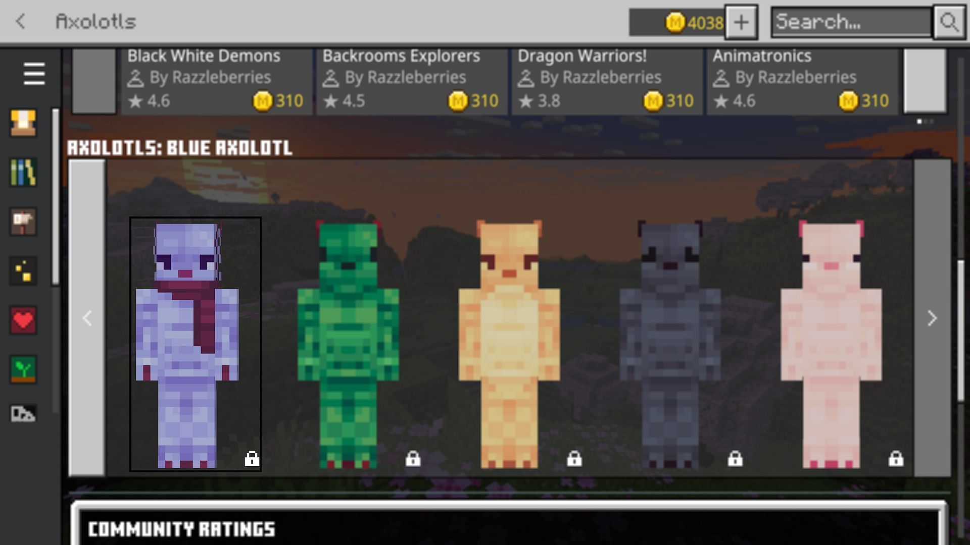 The Blue Axolotl skin might be the only way a player ever sees this otherwise elusive mob (Image via Mojang)