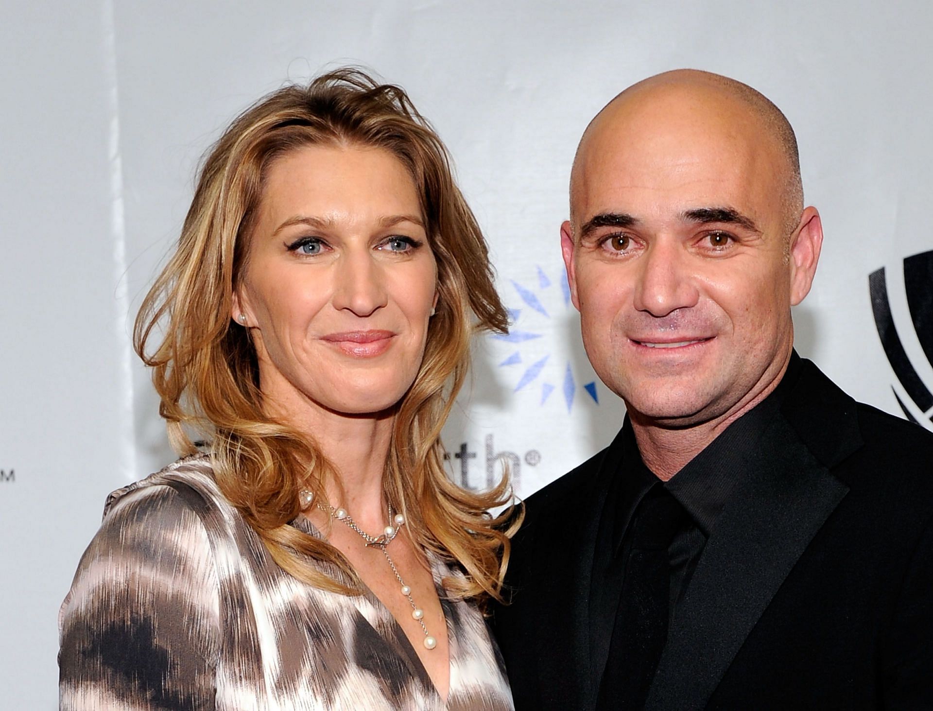 Steffi Graf (left) and Andre Agassi