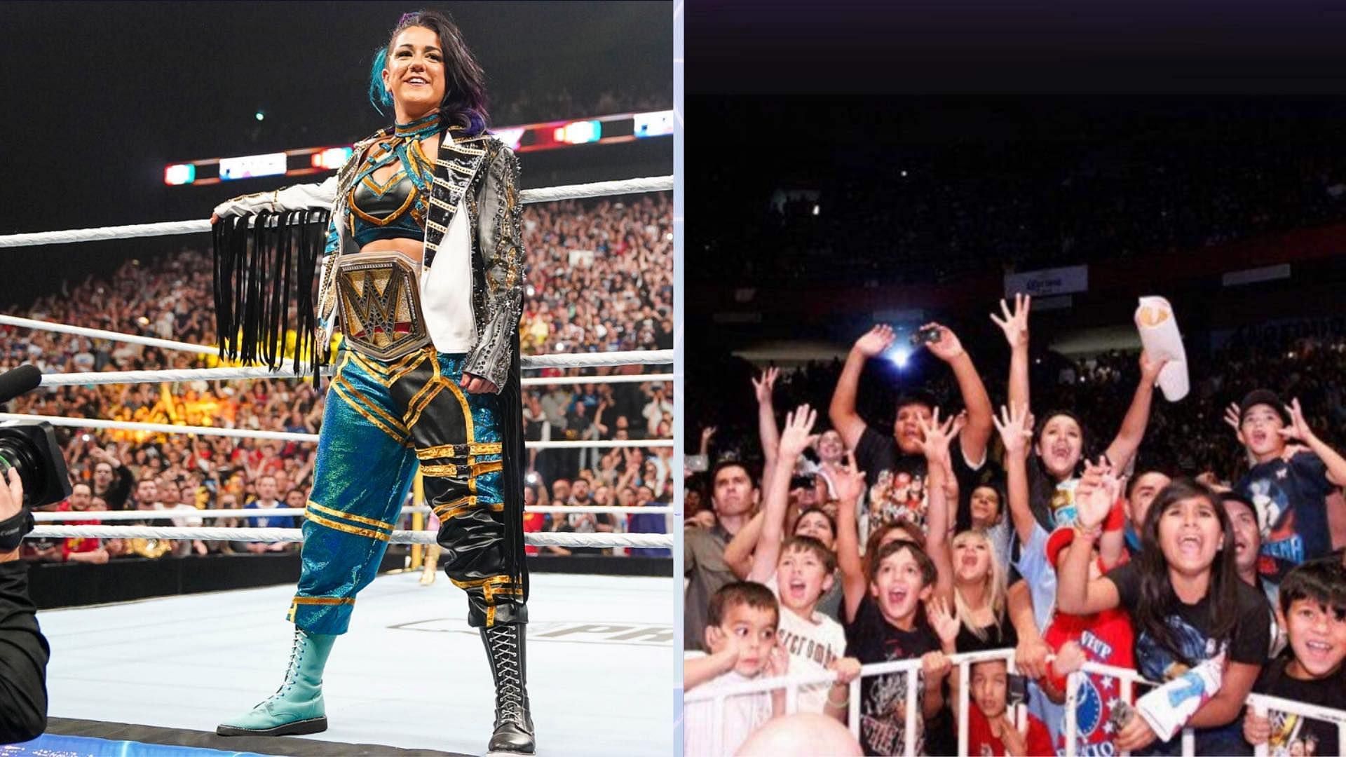 Bayley is electrified by male WWE Superstar's entrance; entire crowd ...