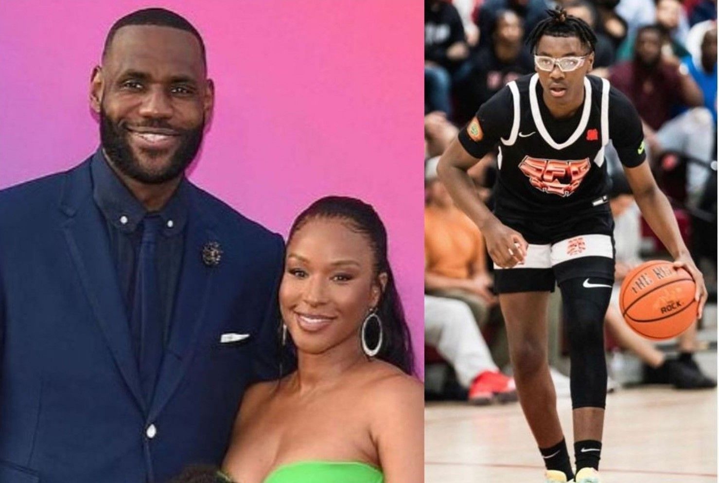 LeBron James and Savannah James show up to younger son Bryce&rsquo;s EYBL game.