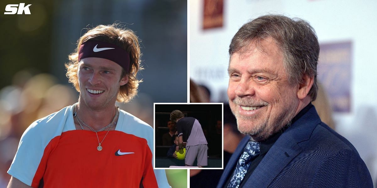 Andrey Rublev(L) and Mark Hamill(R)