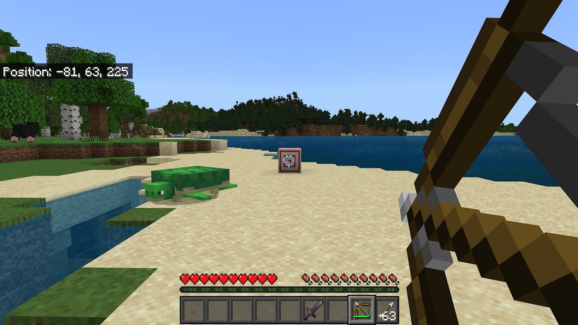 Make sure you have an achievement, such as Bullseye, to test after re-enabling Minecraft achievements (Image via Mojang)