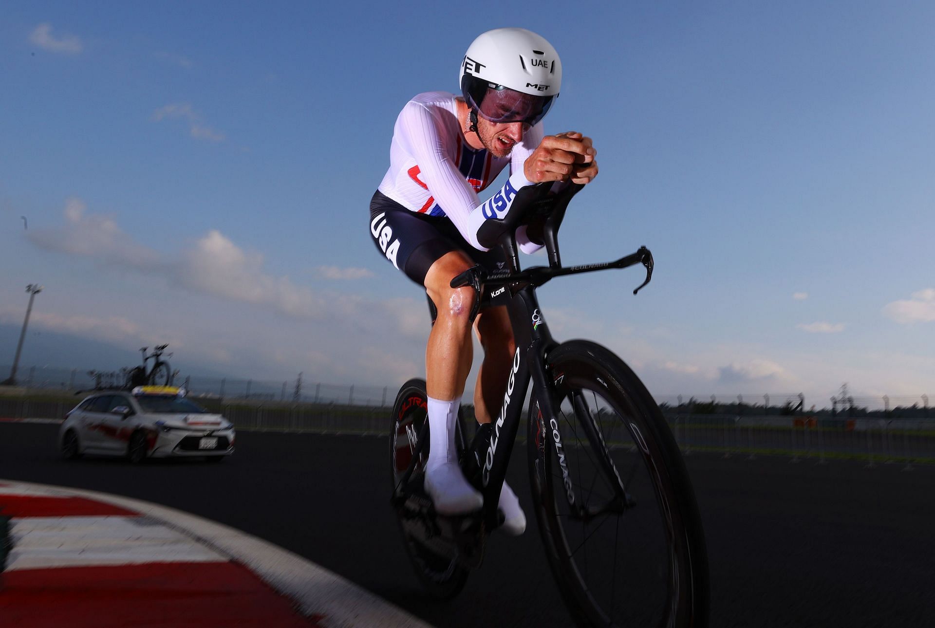 Brandon McNulty of Team United States rides during the Men&#039;s Individual time trial on day five of the Tokyo 2020 Olympic Games at Fuji International Speedway on July 28, 2021 in Oyama, Shizuoka, Japan.