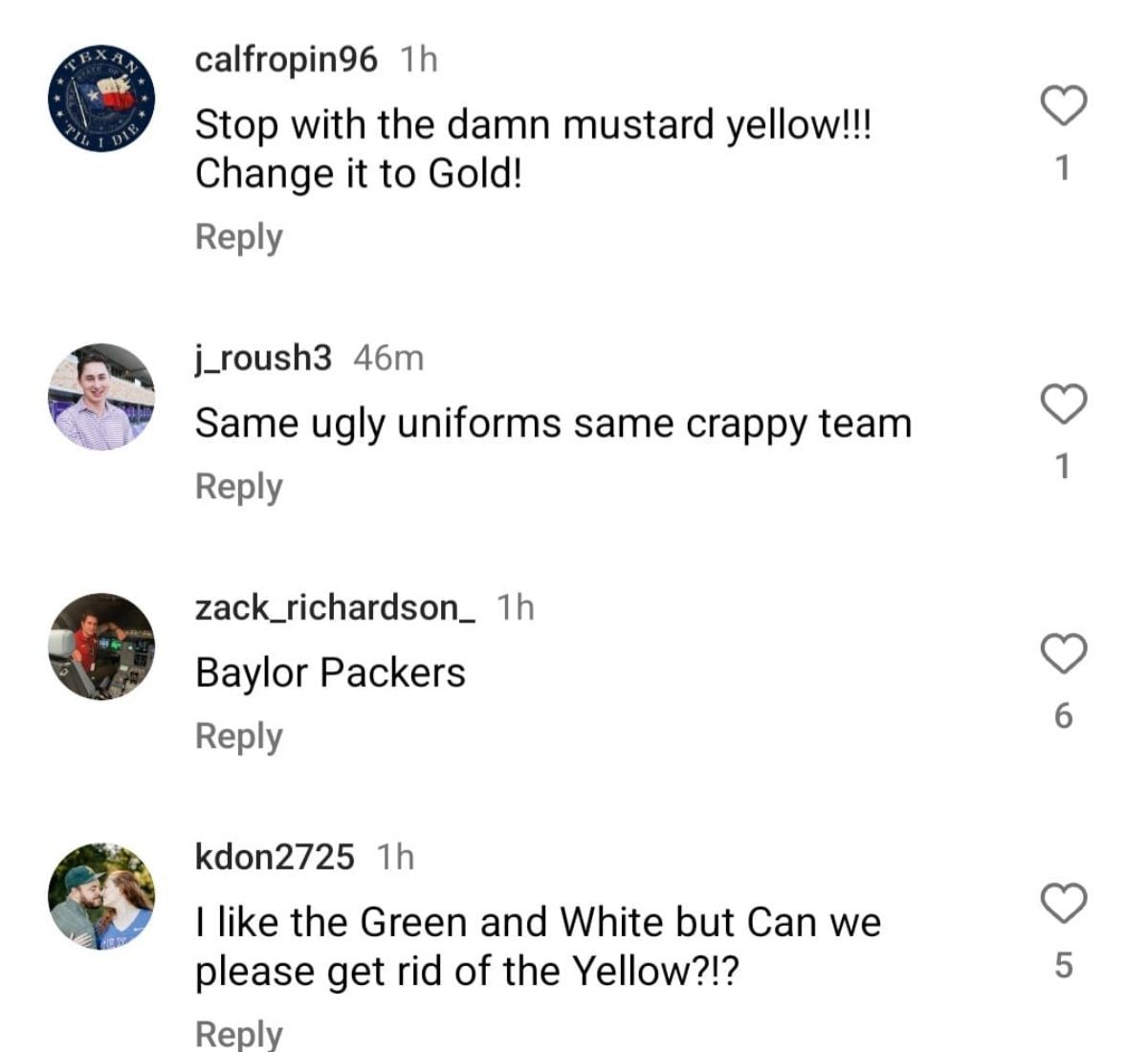 Some more reactions. (Instagram/ Baylor Football)