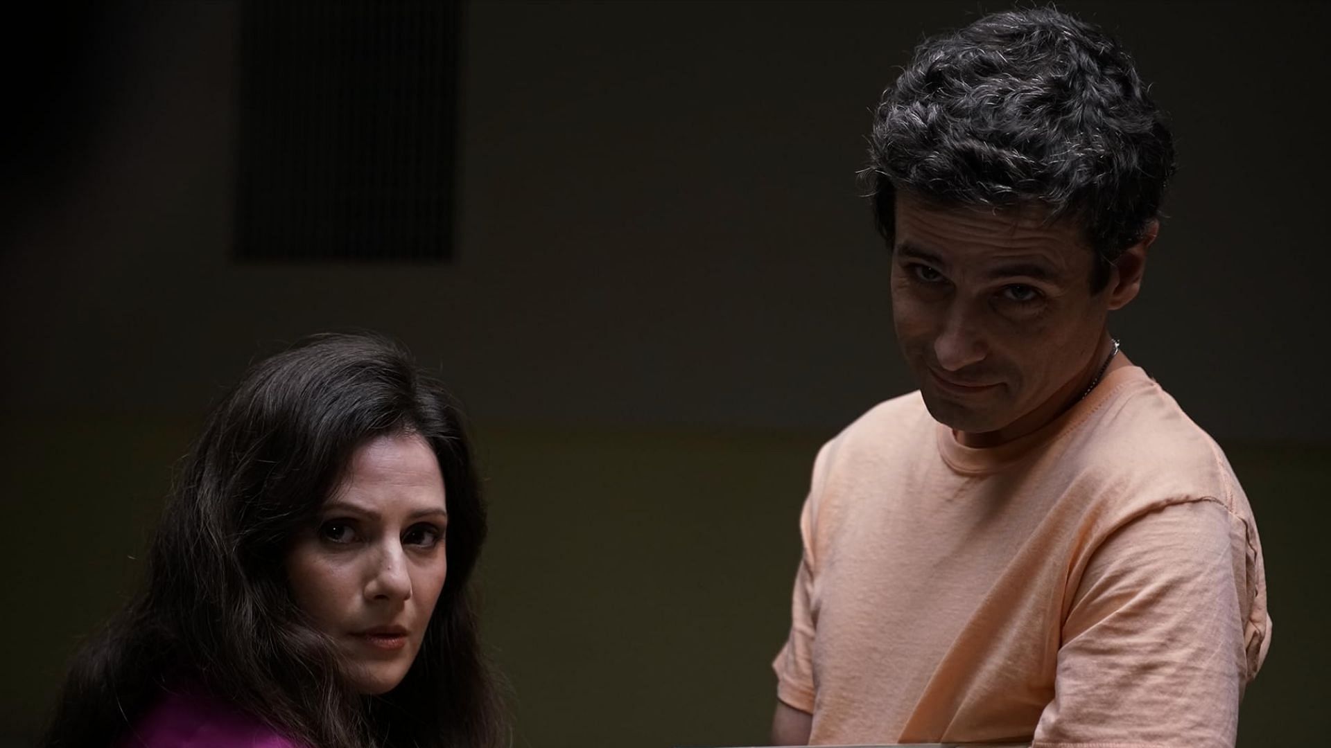 Luke Kirby and Aleksa Palladino in No Man of God (Image via RLJE Films)