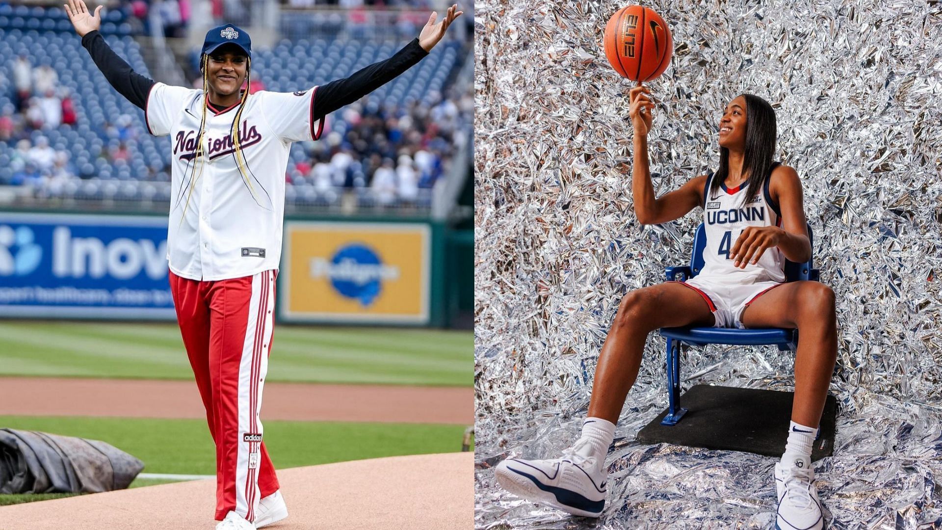 WNBA rookie Aaliyah Edwards and UConn star Aubrey Griffin