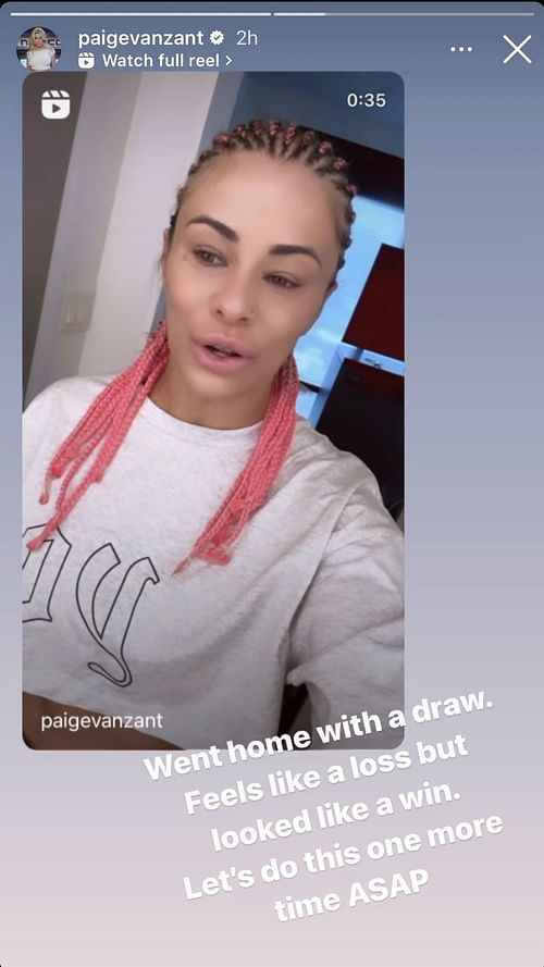VanZant’s Instagram story