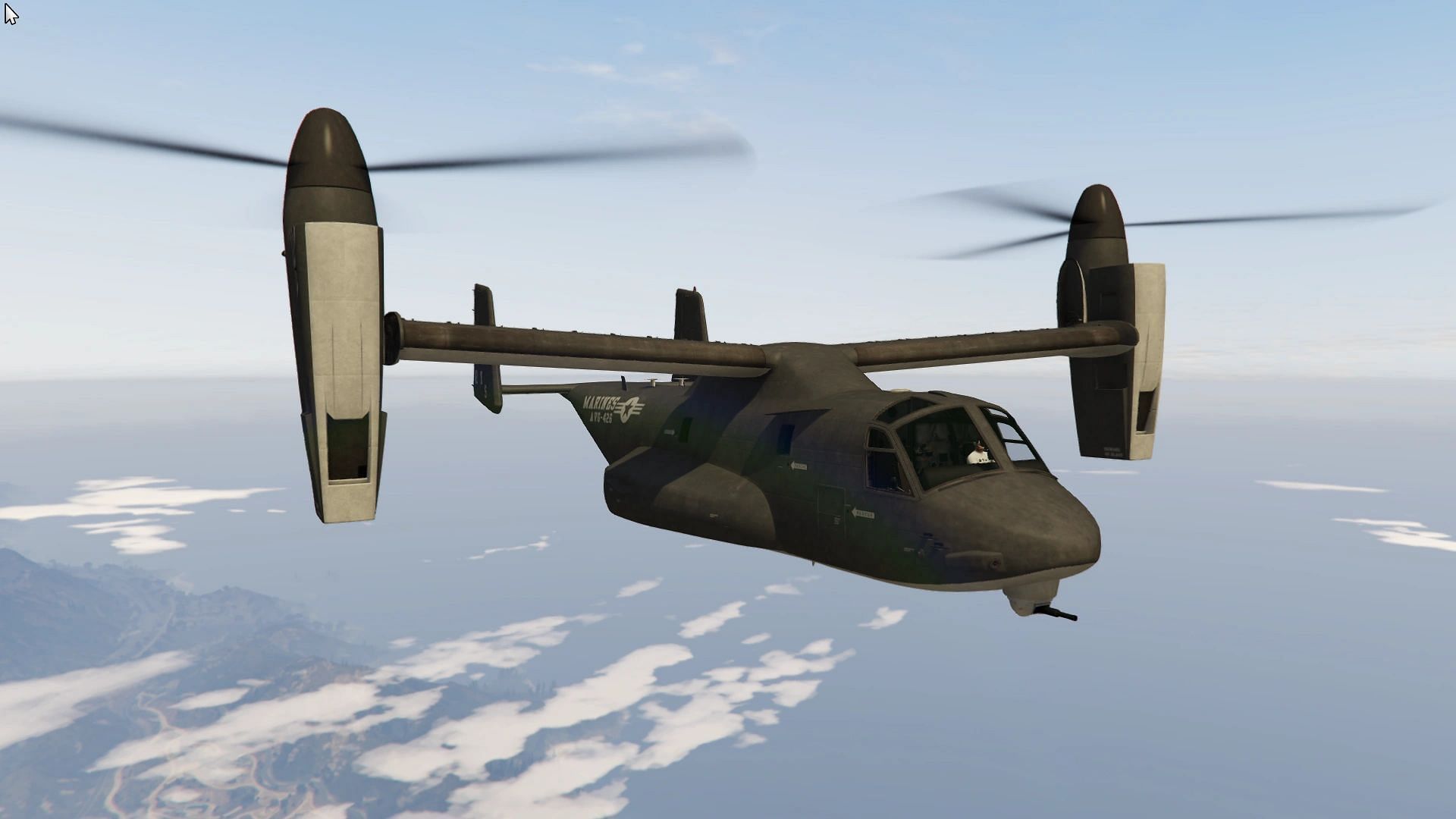 This unique aircraft has a VTOL mode (Image via Rockstar Games)