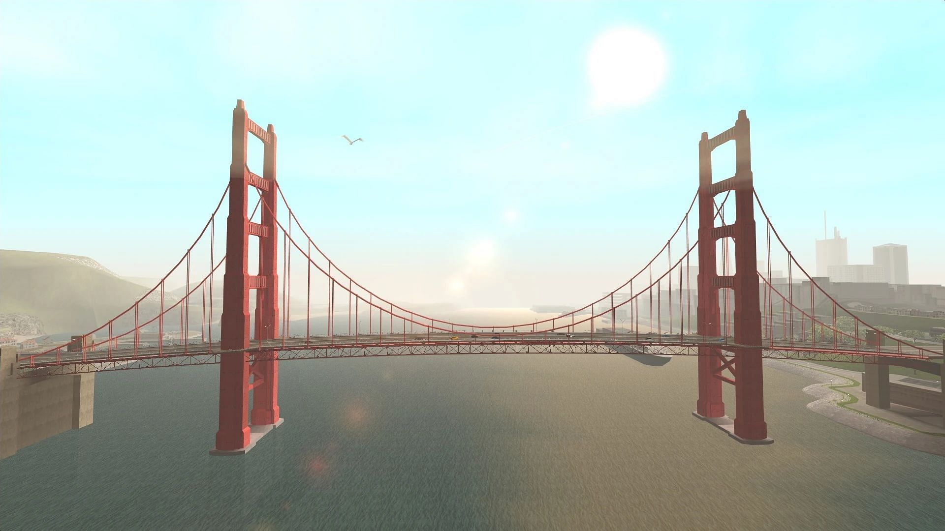 The resemblance to the Golden Gate Bridge is hard to miss (Image via Rockstar Games)