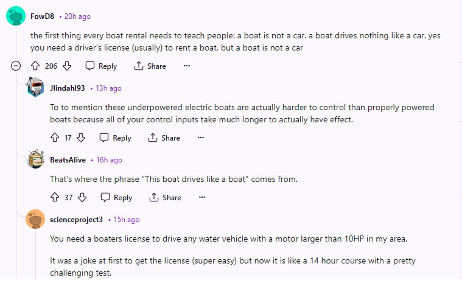 Fans explain why the boat should be driven with more precision (Image via r/LSF)