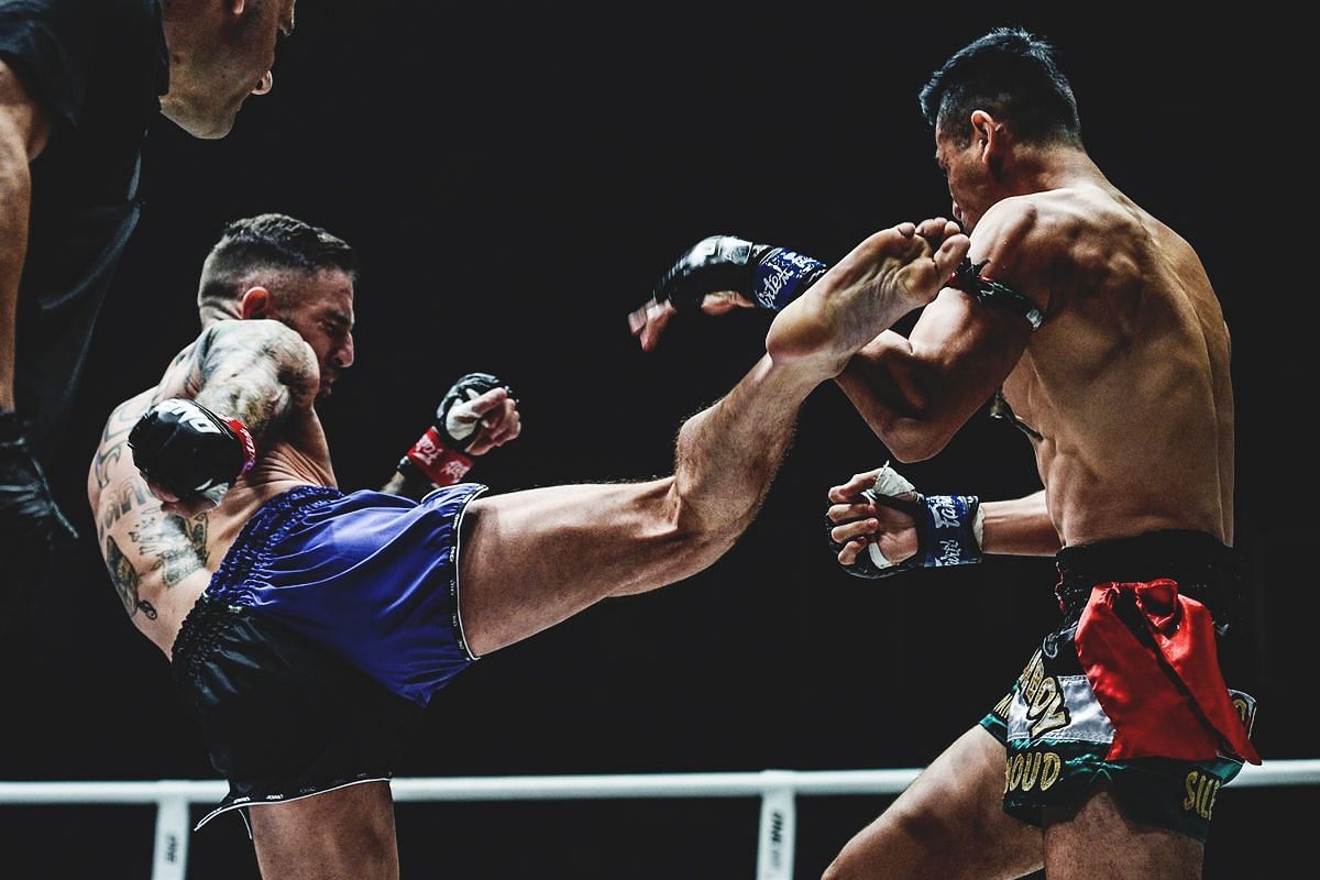 Liam Harrison fighting Mohammed Bin Mahmoud (Image credit: ONE Championship)