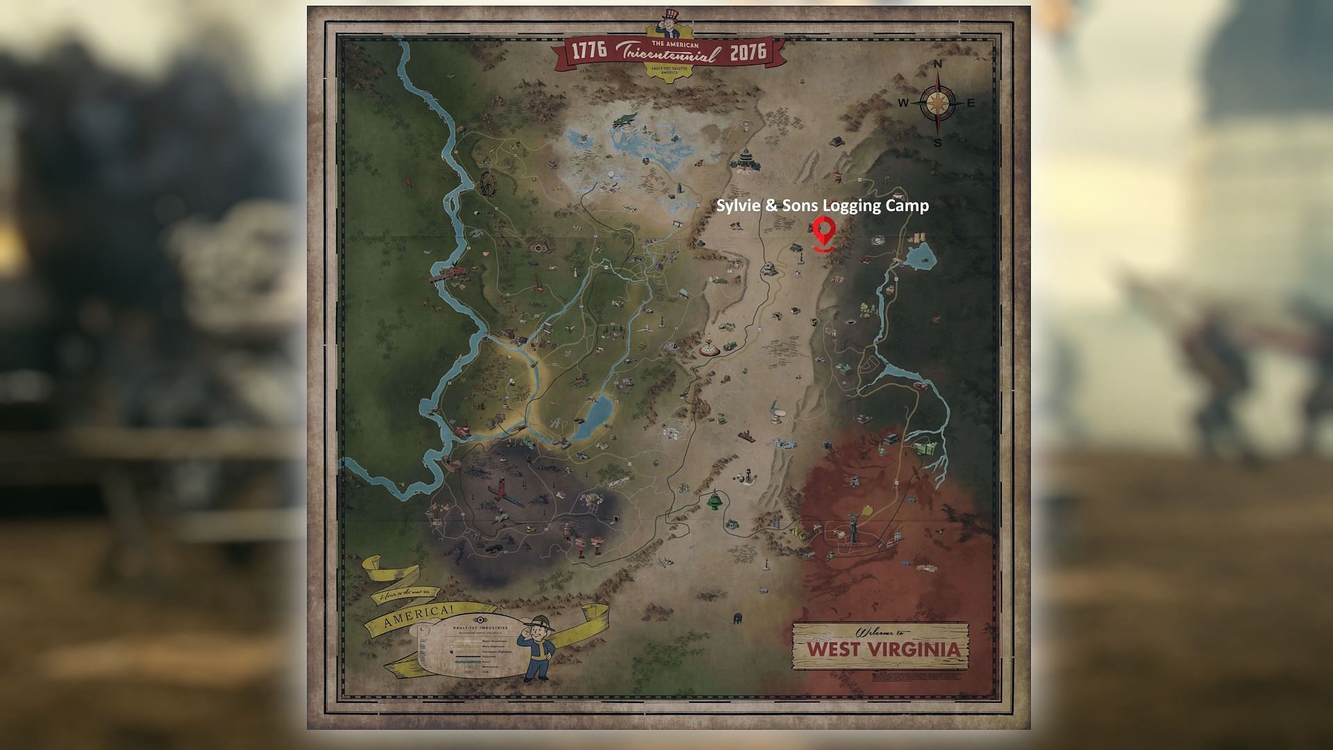 The Sylvie &amp; Sons Logging Camp is located in the Savage Divide region (Image via Bethesda Game Studios)