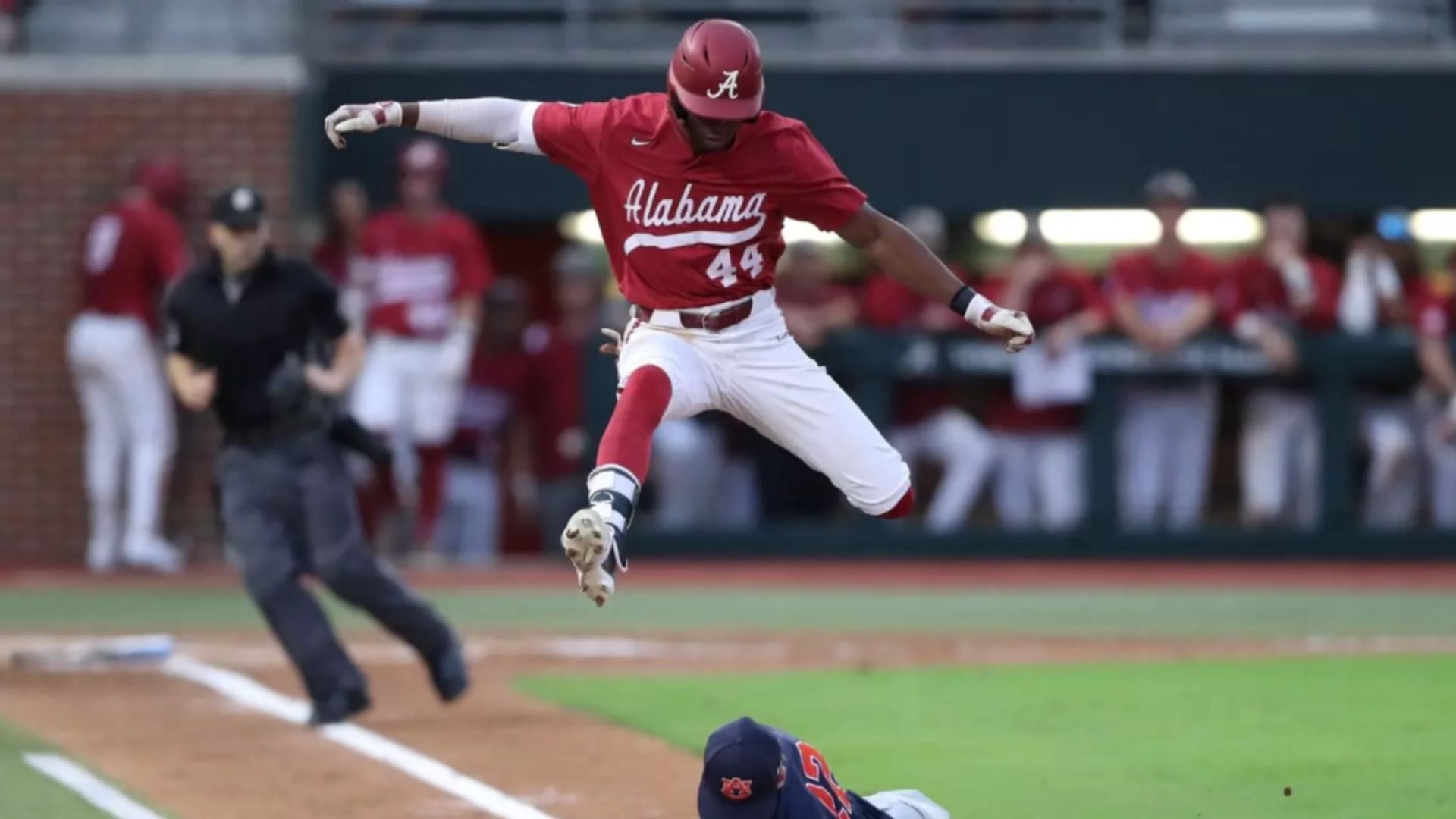 TJ McCants is hitting .313 with 16 home runs and 52 RBIs. He has stolen 14 bases this season. (Image Source: TJ McCants - https://rolltide.com/sports/baseball/roster/mccantstj/10435)