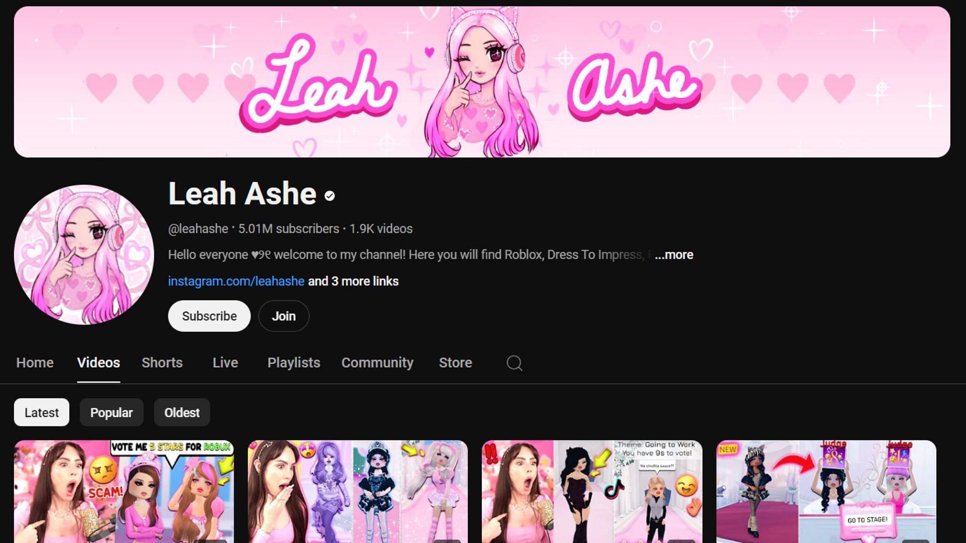 People looking for adorable role-playing content should follow Leah Ashe (Image via YouTube/Leah Ashe)