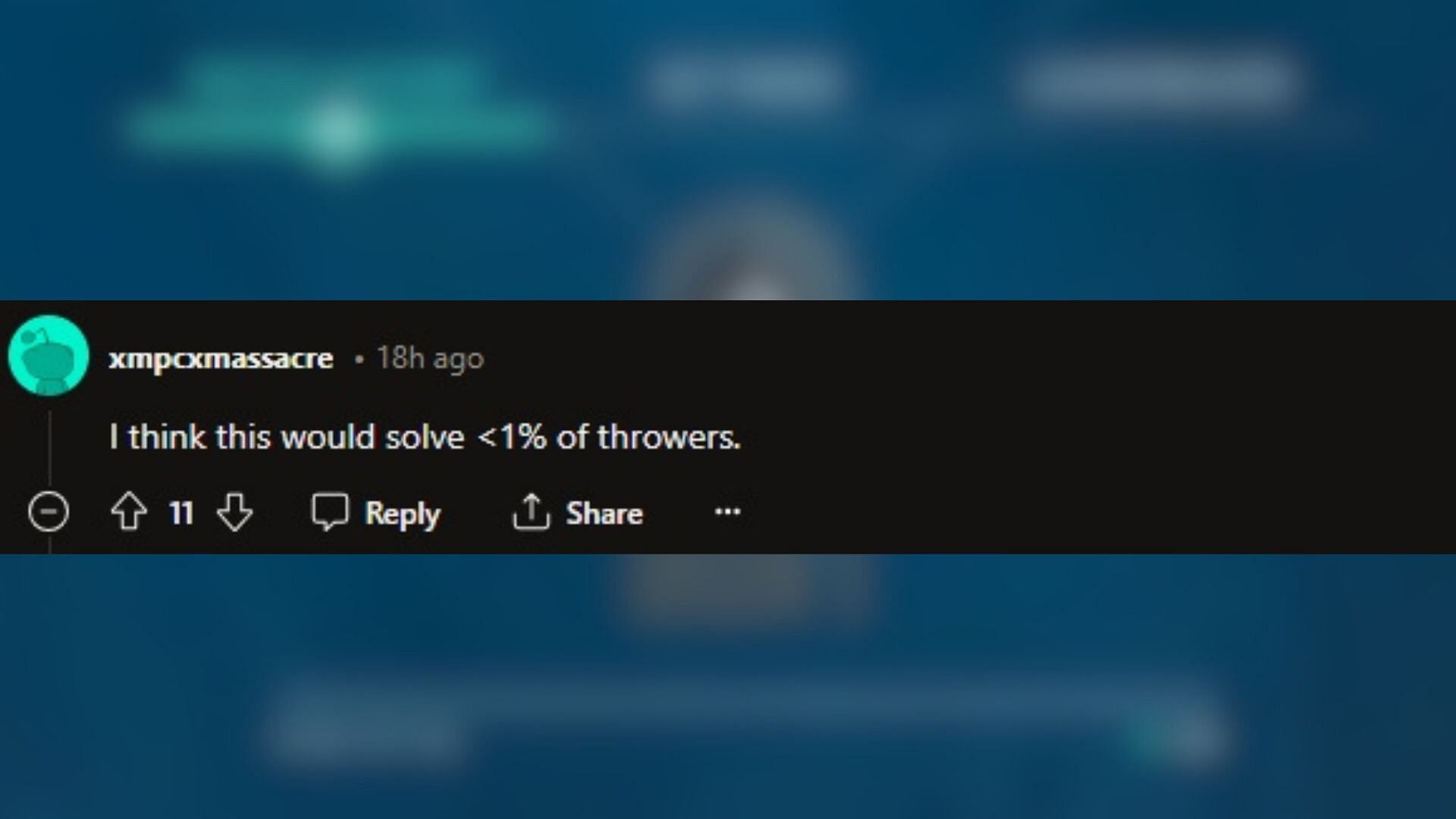 Less than 1% of throwers will be solved (Image via Reddit/u/xmpcxmassacre)