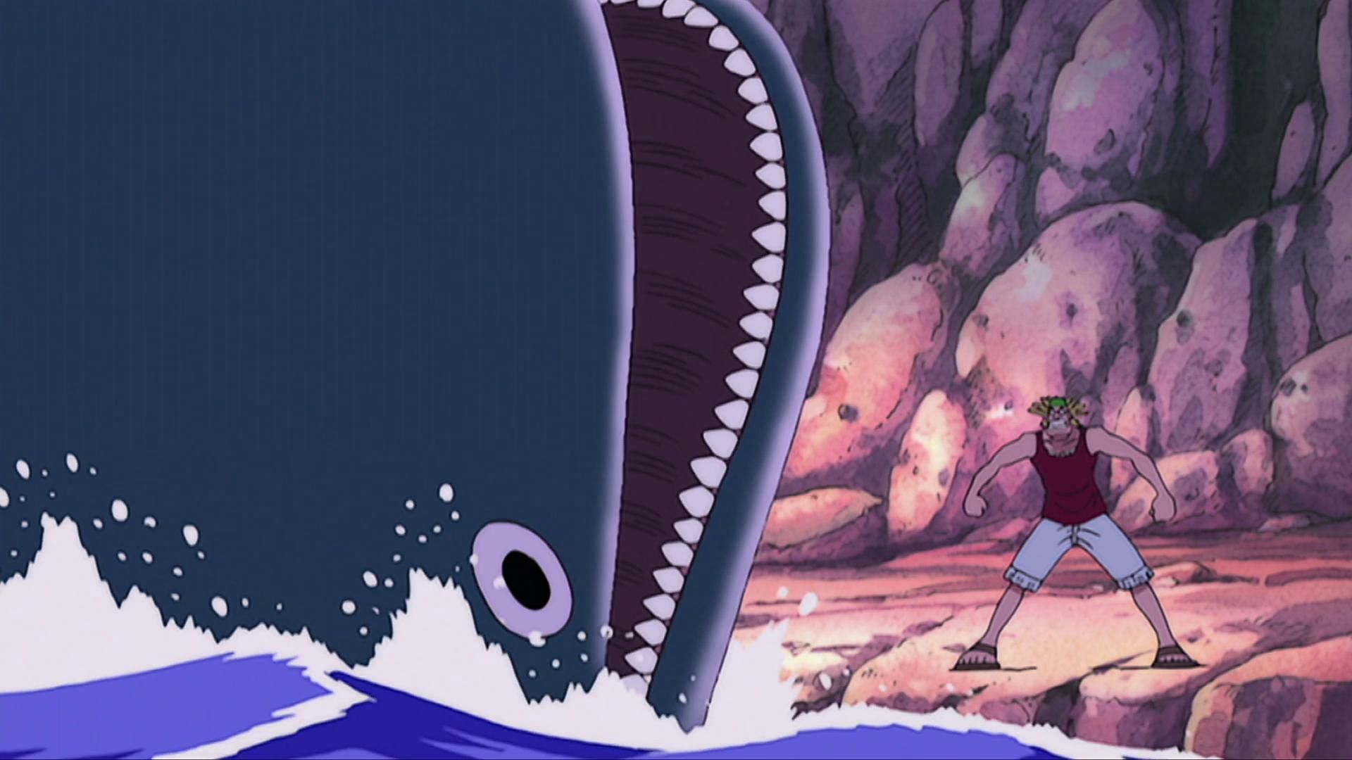 Laboon and Crocus as seen in the One Piece anime (Image via Toei Animation)