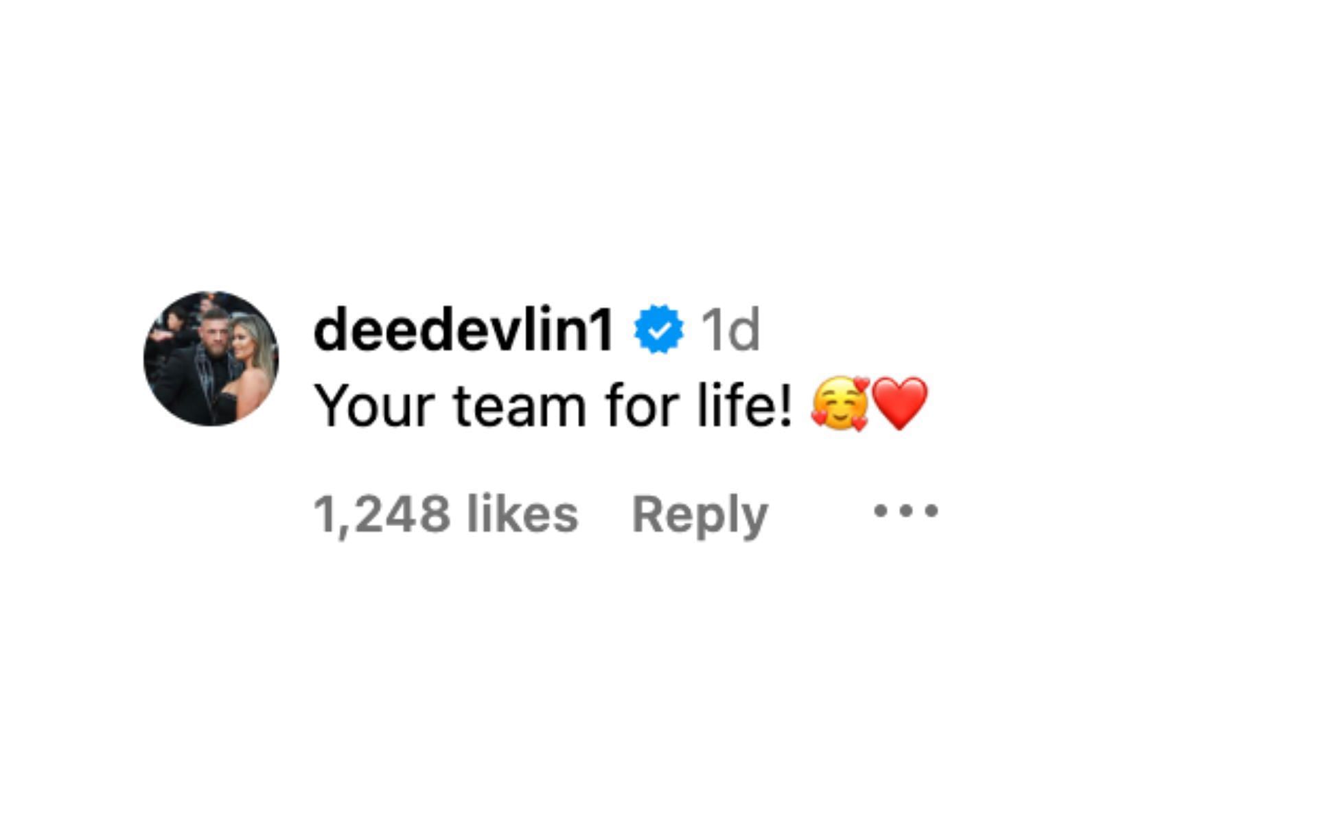 Dee Devlin&#039;s comment on Conor McGregor&#039;s post