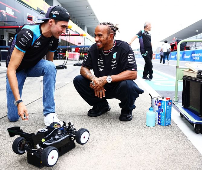 Watch: Lewis Hamilton walking up to former Mercedes junior to congratulate him after the F1 Miami GP
