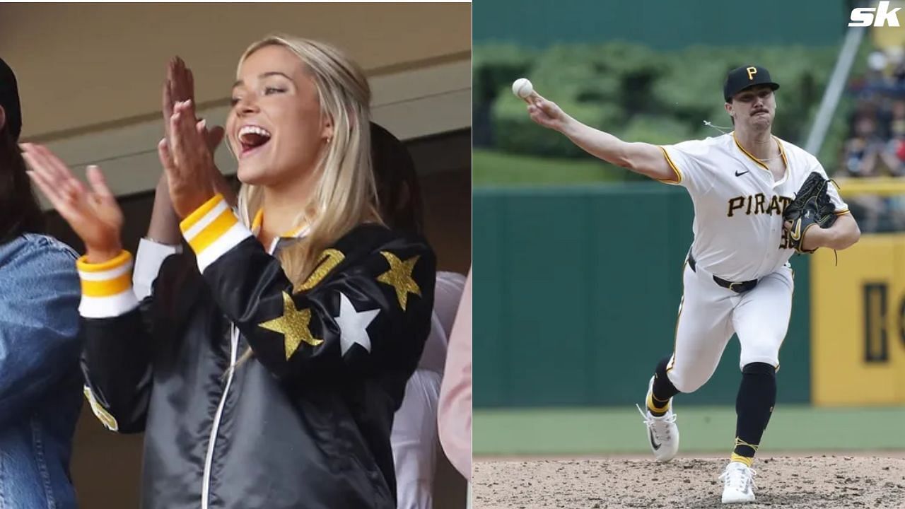 Olivia Dunne cheering for Paul Skenes at PNC Park