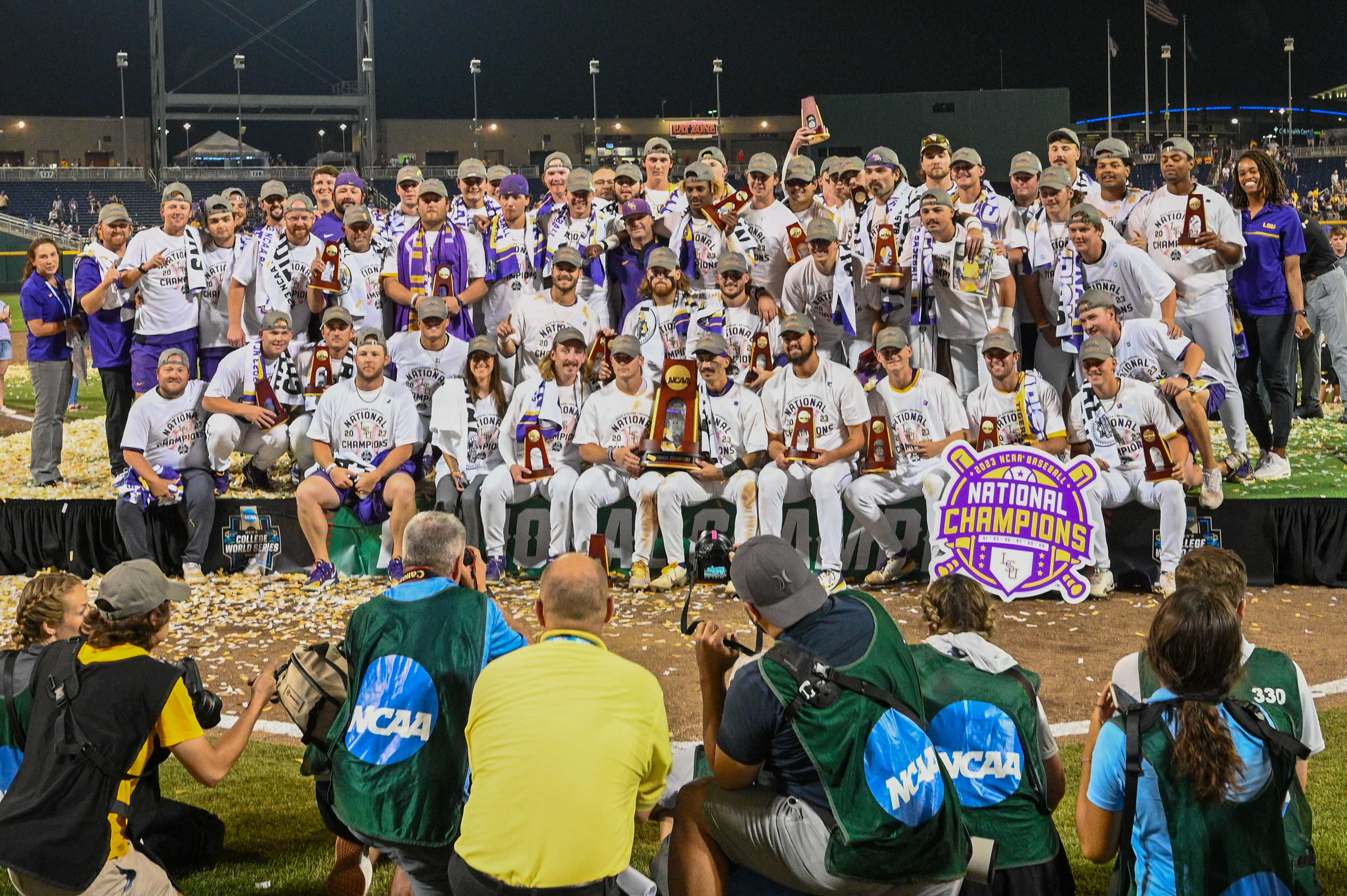 Last year, LSU won the NCAA Tournament with a finals victory over Florida in the College World Series in Omaha, Nebraska.