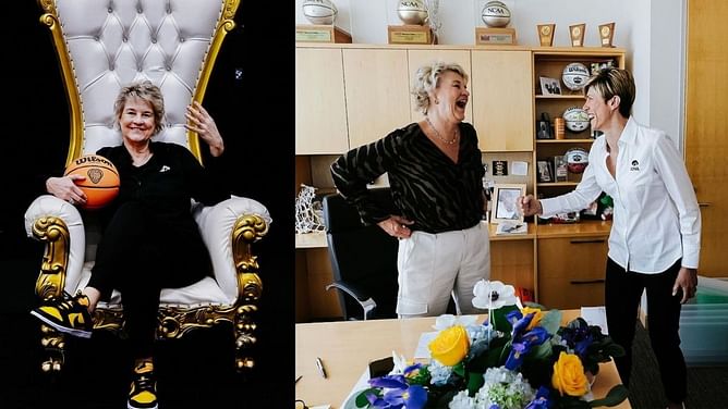 “I’m so happy for ya”: Former Iowa HC Lisa Bluder sheds tears of joy before Jan Jensen’s introductory press conference