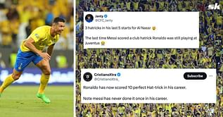 “Messi has never done it”, “You can’t beat this guy” - Fans celebrate as Cristiano Ronaldo nets perfect hat-trick in 6-0 win over Al-Wehda
