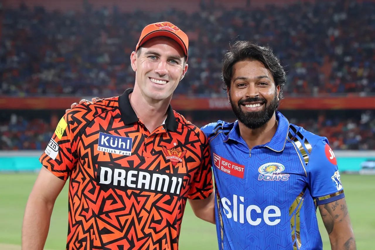 Pat Cummins and Hardik Pandya posing after toss (Credits: IPL)
