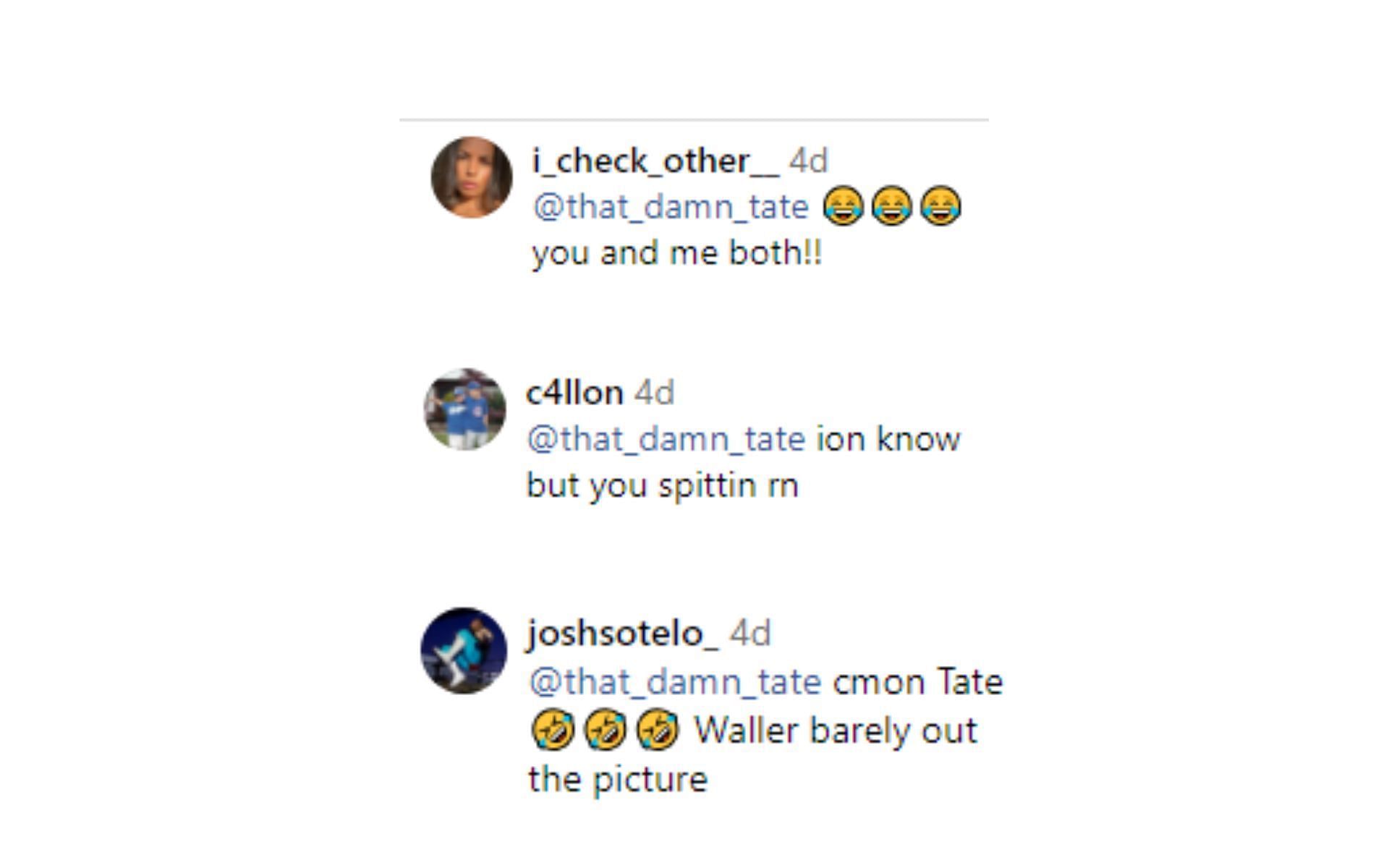 Fan reaction to Tate&#039;s comment about Plum&#039;s cigar line being released this summer [Image courtesy: @sportscenter - Instagram]