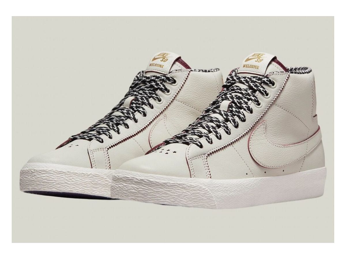 Welcome Skateboarding x Nike SB Blazer Mid &quot;Sail/Dark Beetroot-White&quot; sneakers