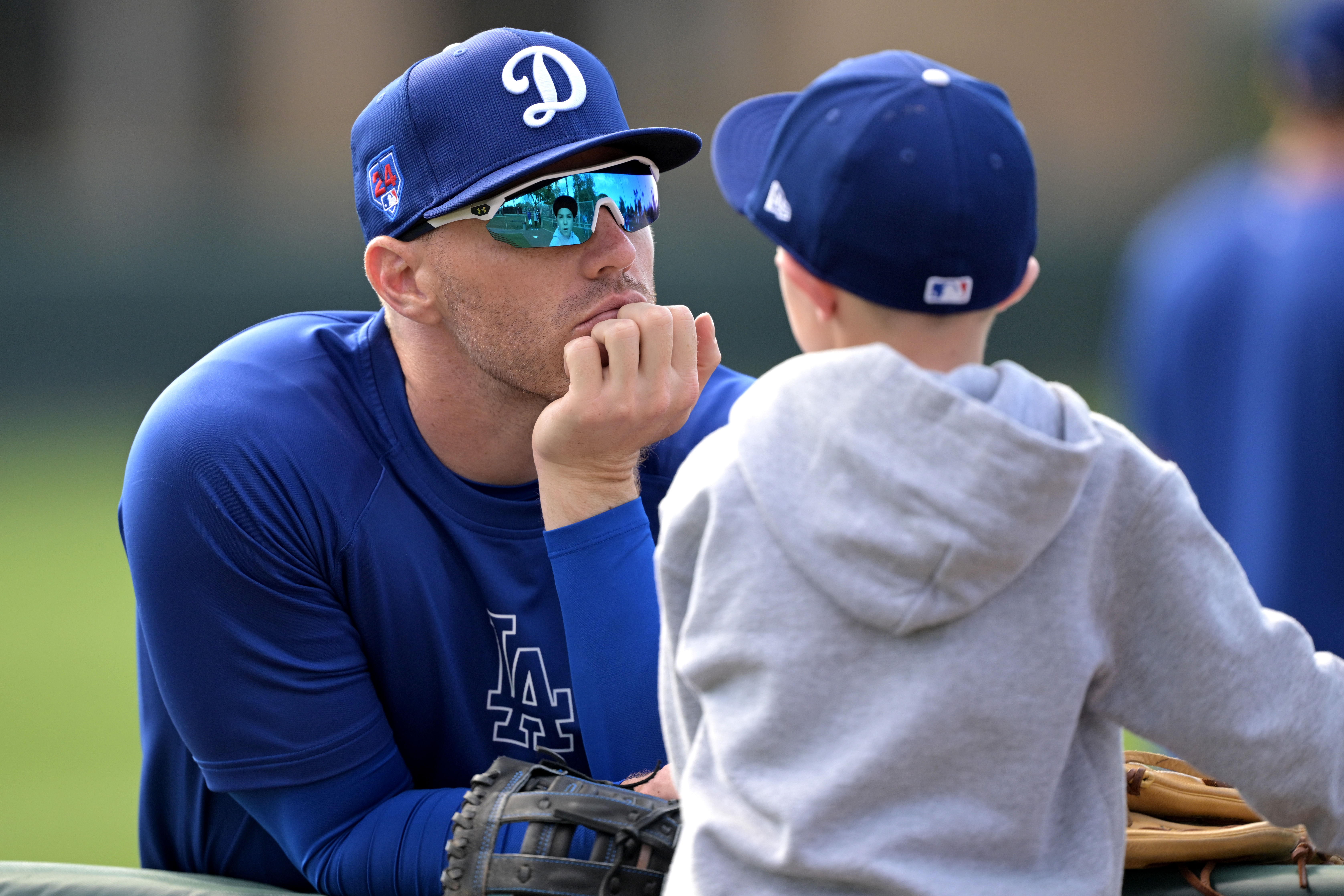 Freddie Freeman and his son, Charlie - Image via USA Today