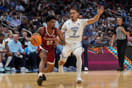 Seth Trimble (right) averaged 5.2 ppg, 2.1 rpg, 0.9 apg, 0.3 spg and 0.2 bpg in 35 games for North Carolina this season.