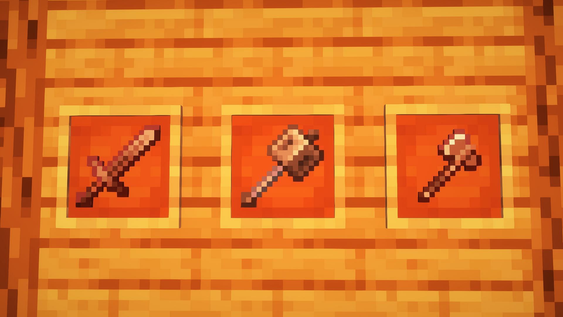 Sword, mace, and an axe (Image via Mojang)