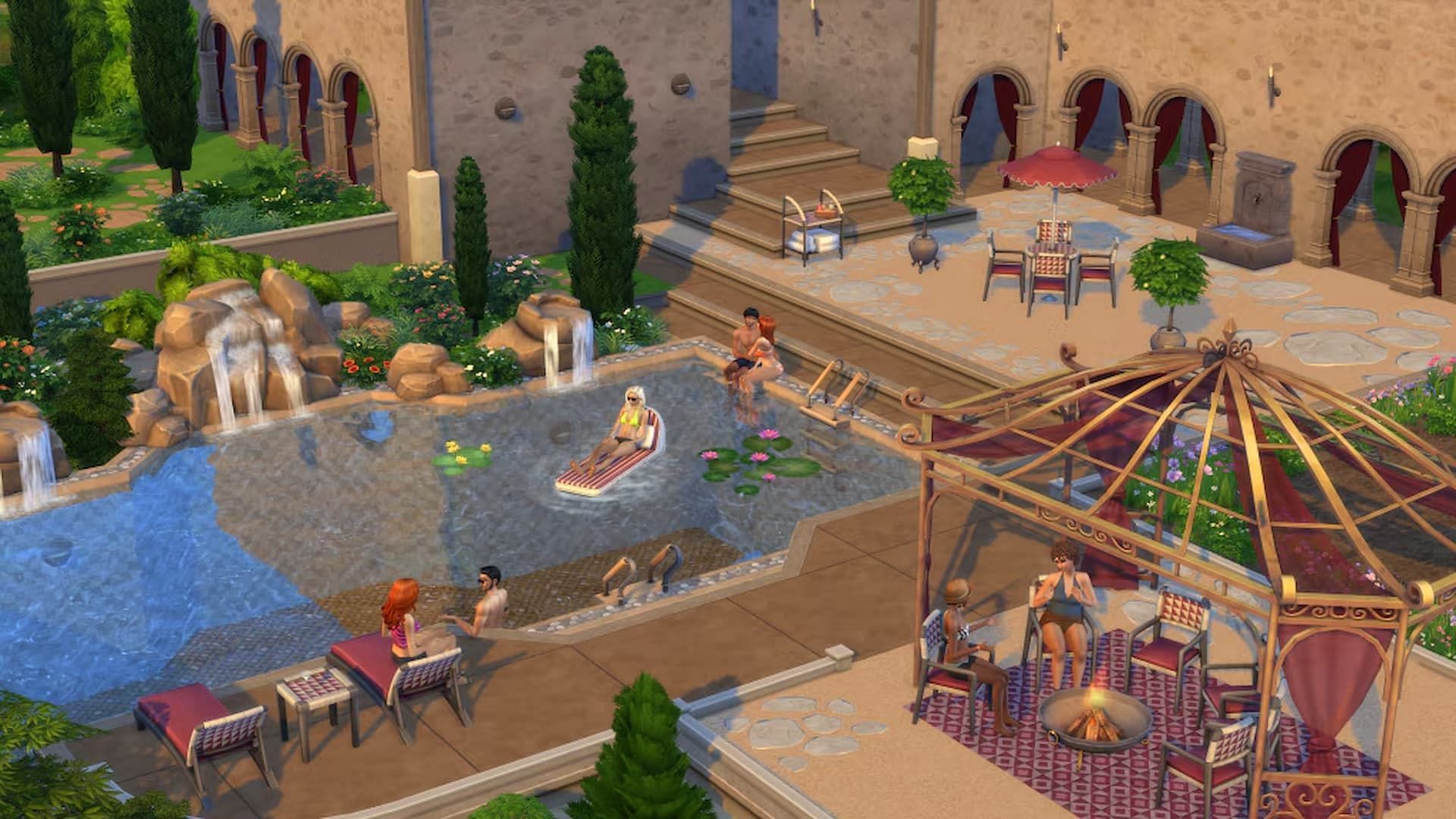 The Sims 4 Riviera Retreat and Cozy Bistro kit