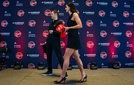 IN PHOTOS: Caitlin Clark & Aliyah Boston mean business as the dynamic Fever duo pose for WNBA season portraits