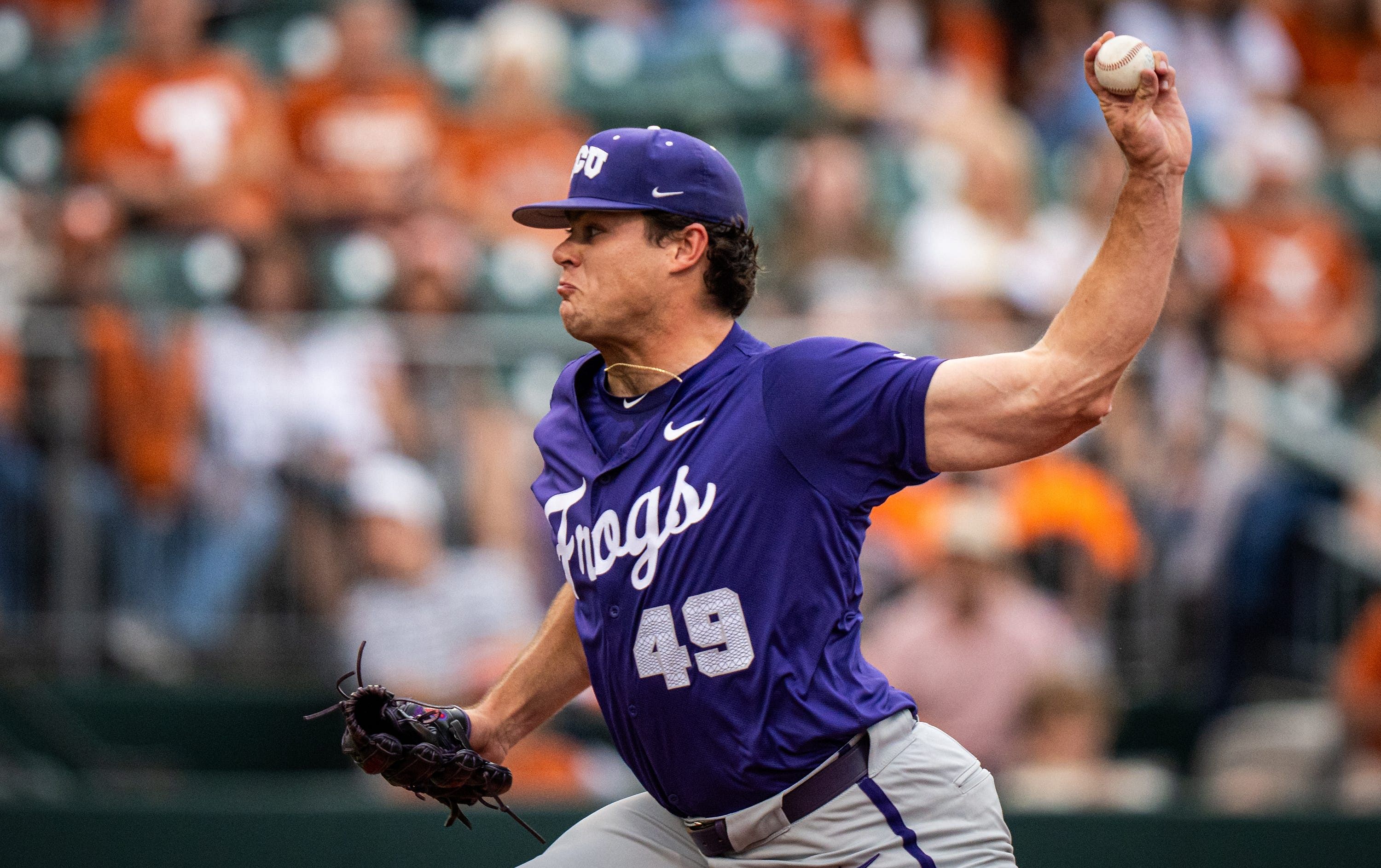 Payton Tolle is 6-3 in 12 starts this season for TCU.