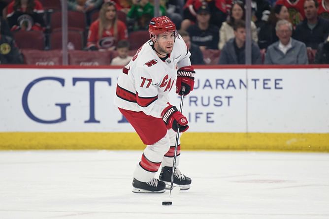 WATCH: Hurricanes Tony DeAngelo penalized for high hit on Will Cuylle's head