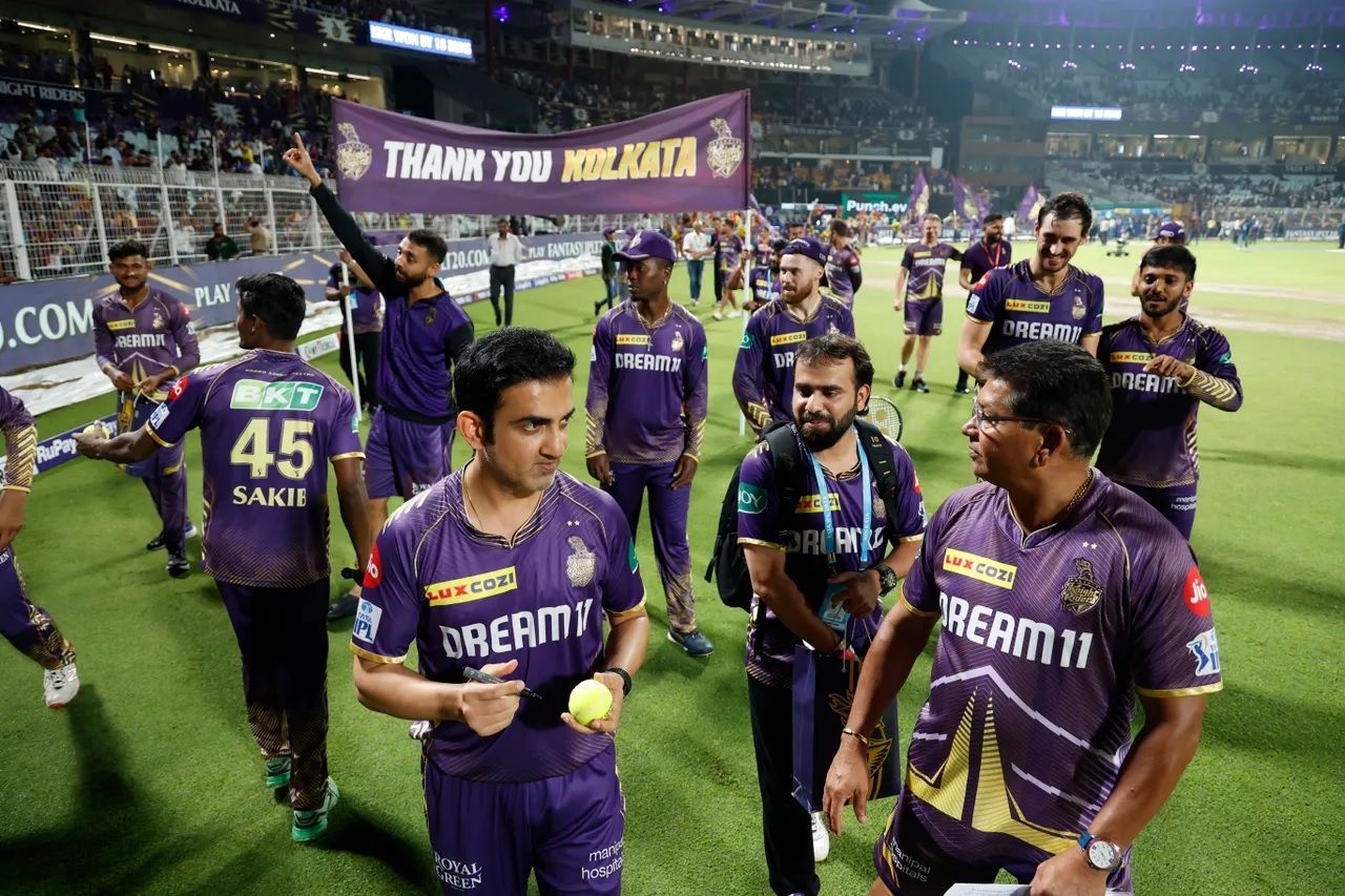 Gautam Gambhir (left) and Chandrakant Pandit have guided KKR into the IPL 2024 playoffs. [P/C: iplt20.com]