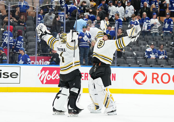 Bruins GM addresses keeping Jeremy Swayman-Linus Ullmark goalie tandem intact with contract extensions looming for both