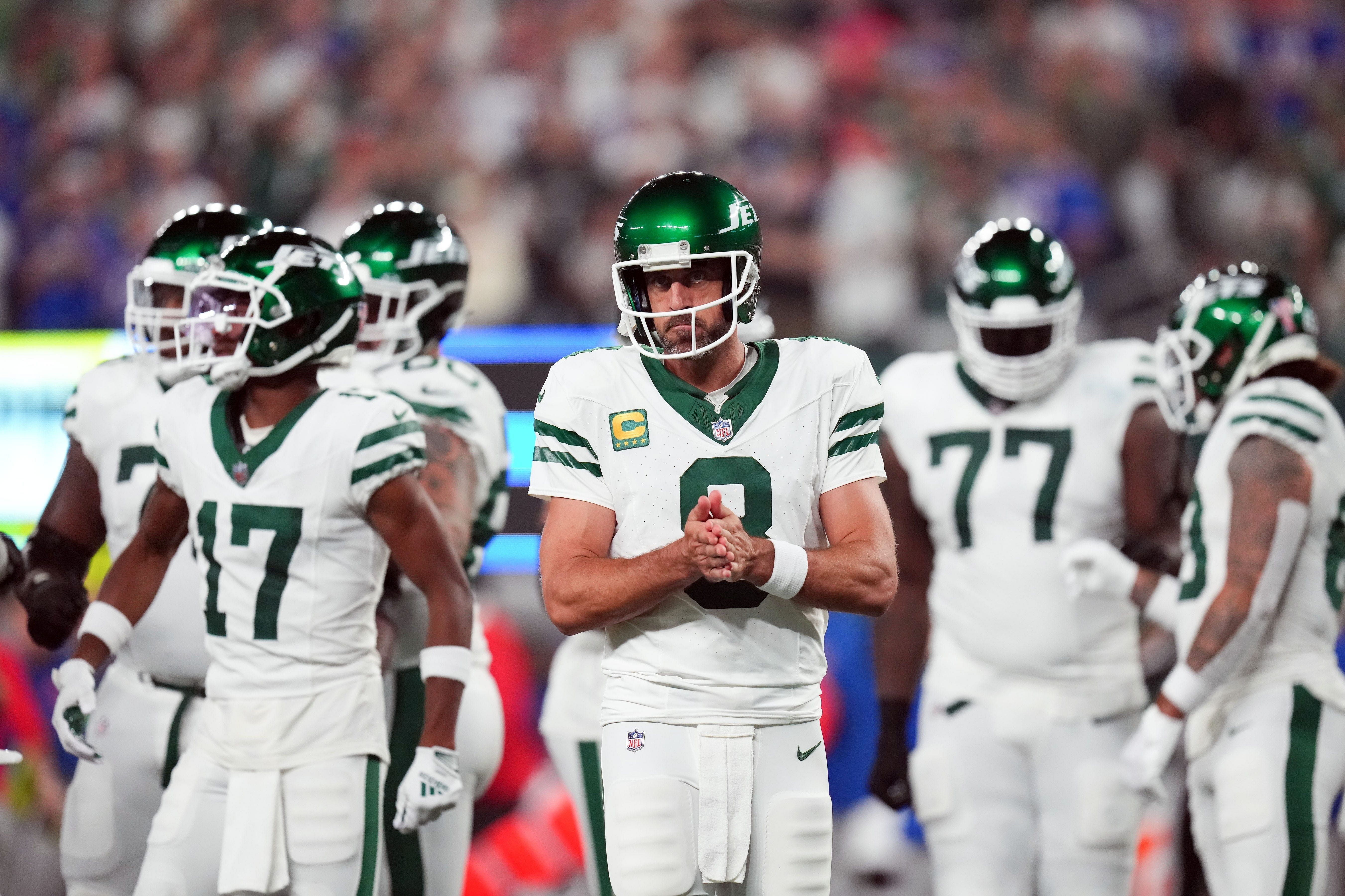 The Jets went all out to surround Aaron Rodgers with help