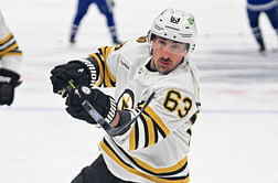 WATCH: Bruins' Brad Marchand edges closer to return post injury, practices in full gear ahead of Game 6