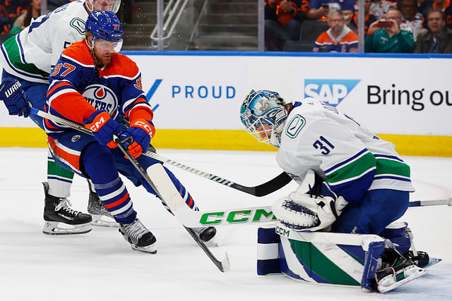 NHL: Stanley Cup Playoffs-Vancouver Canucks at Edmonton Oilers