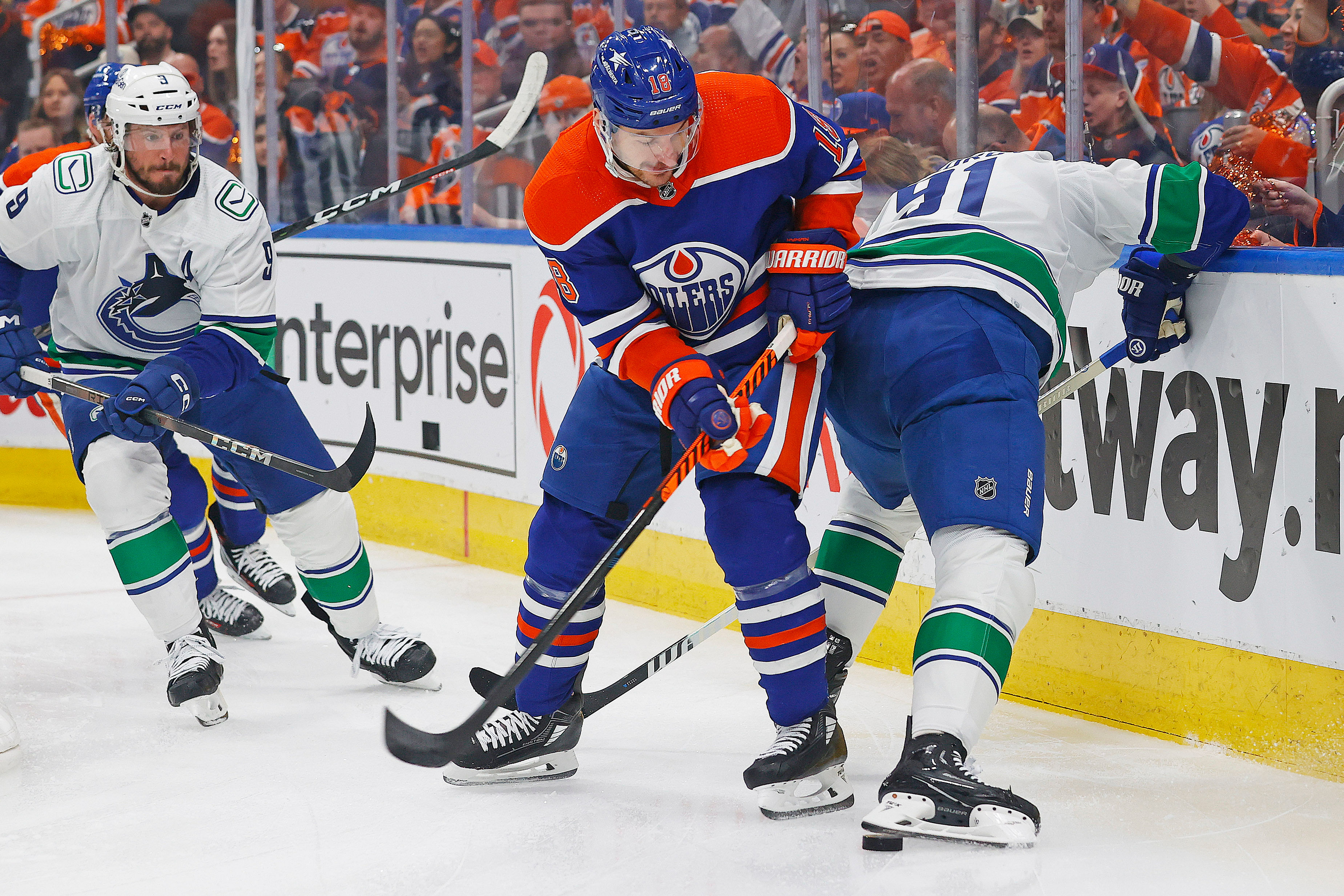 NHL: Stanley Cup Playoffs-Vancouver Canucks at Edmonton Oilers