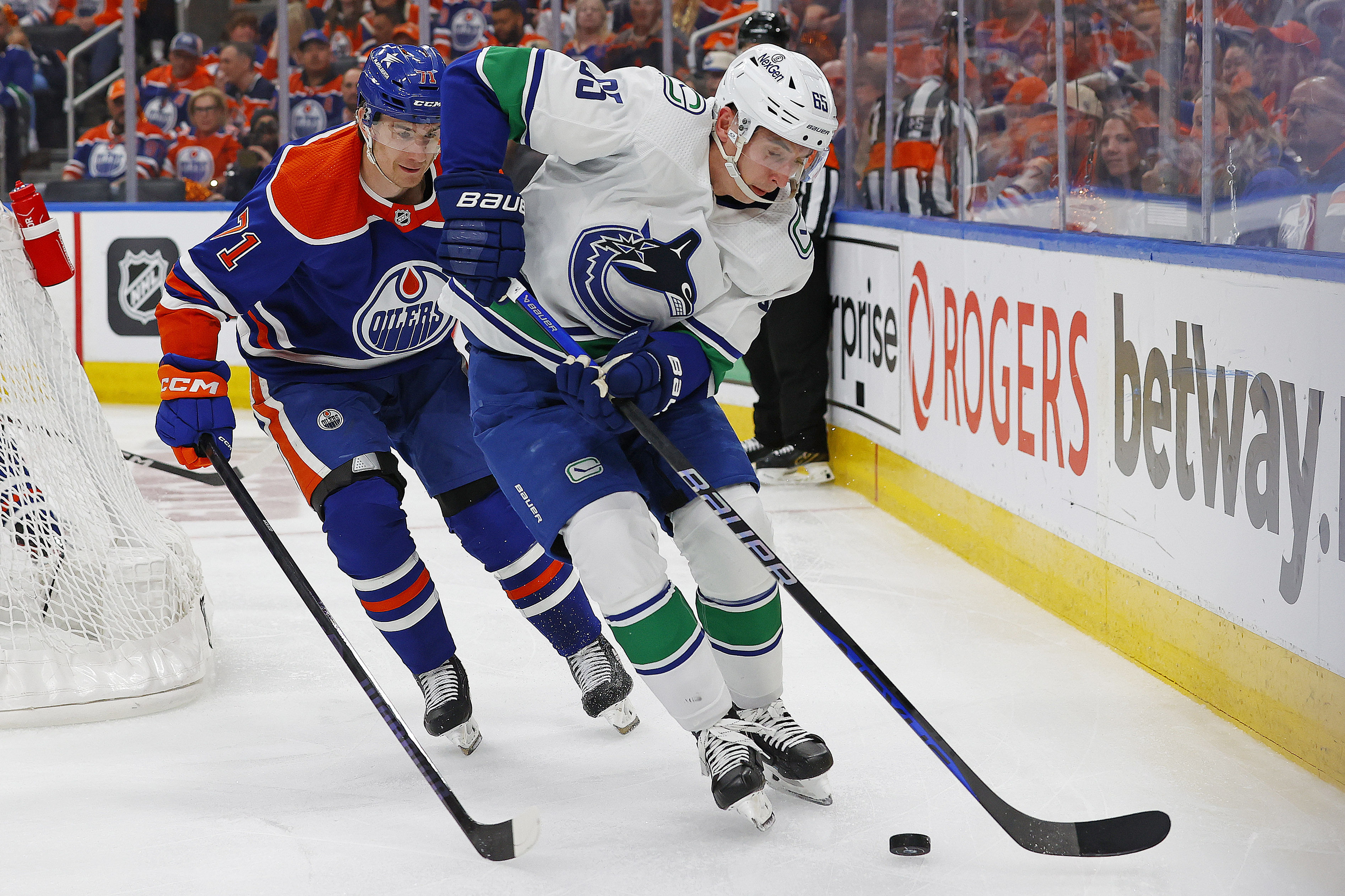 NHL: Stanley Cup Playoffs-Vancouver Canucks at Edmonton Oilers