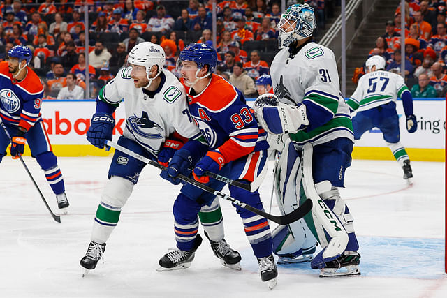 NHL: Stanley Cup Playoffs-Vancouver Canucks at Edmonton Oilers